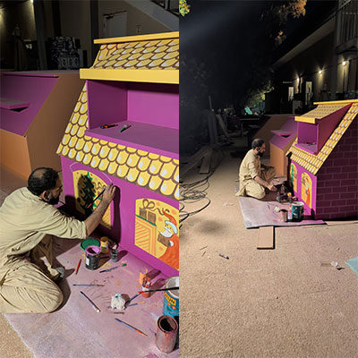 Modern interior painting for Majlis in Riyadh