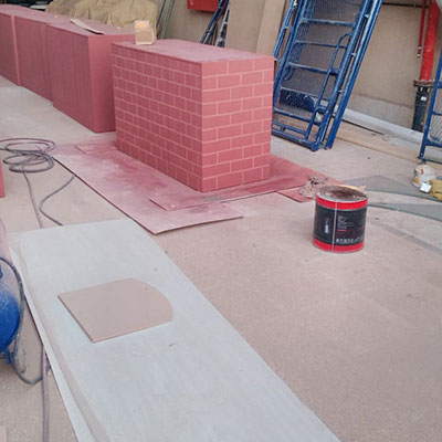 Old wall restoration and painting